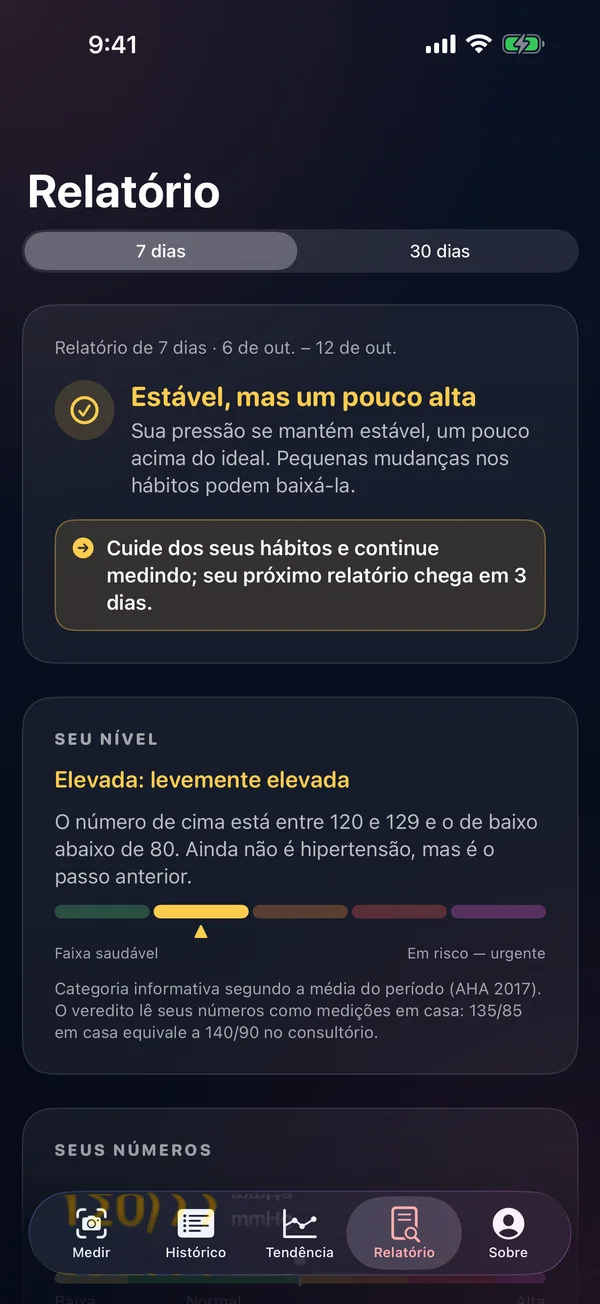 Relatório — A cada 3 dias, em palavras simples
